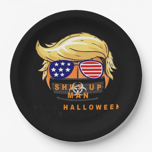 Trumpkin macht Halloween wieder ein klassisches Ge Pappteller (Vorderseite)