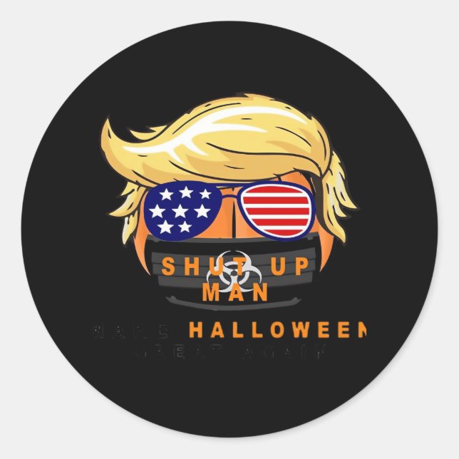 Trumpkin macht Halloween wieder ein klassisches Ge Runder Aufkleber (Vorderseite)