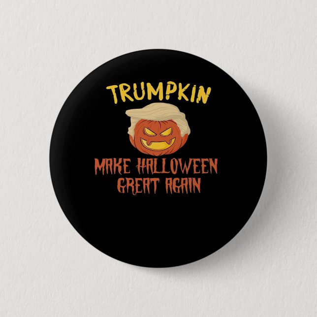 Trumpkin macht Halloween wieder groß - Funny Costu Button (Vorderseite)