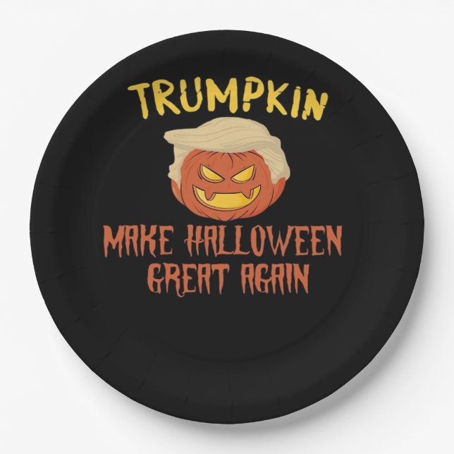 Trumpkin macht Halloween wieder groß - Funny Costu Pappteller (Vorderseite)
