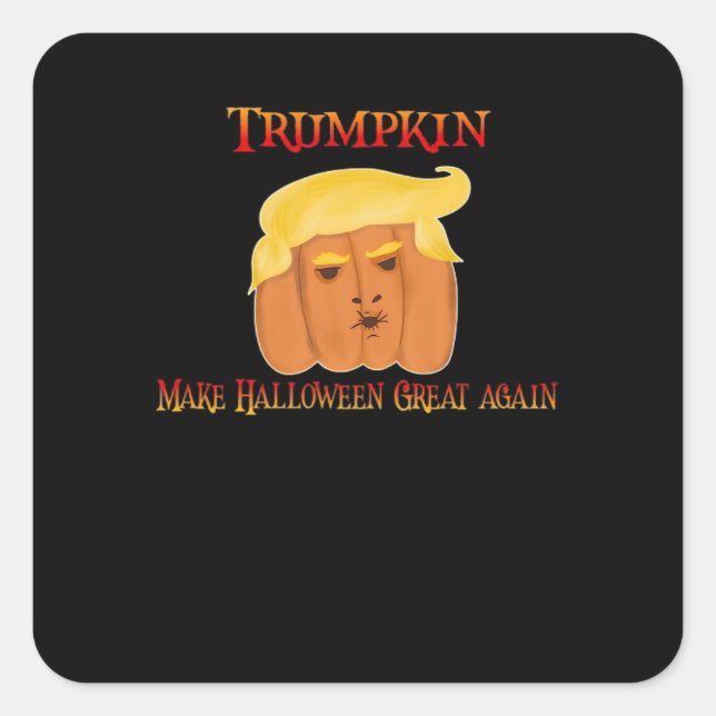 Trumpkin macht Halloween wieder groß - Funny Costu Quadratischer Aufkleber (Vorderseite)