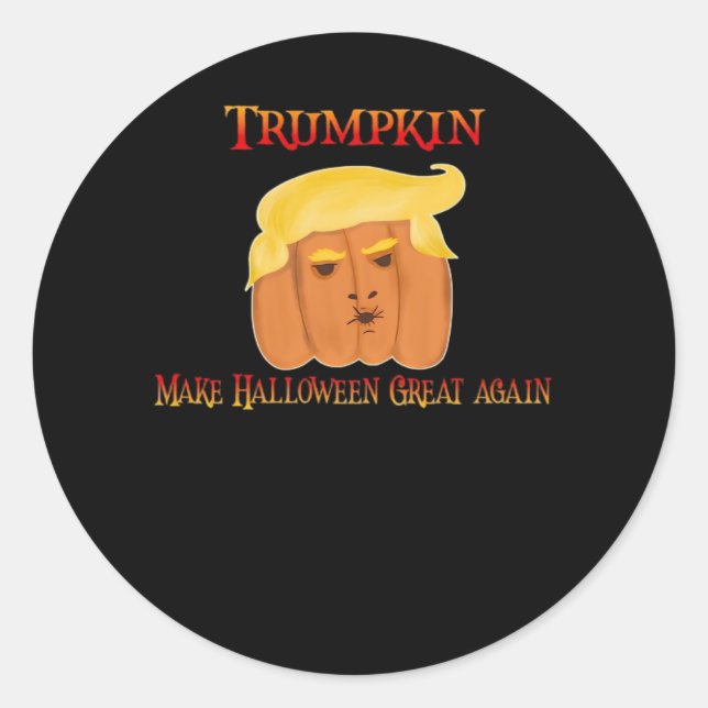Trumpkin macht Halloween wieder groß - Funny Costu Runder Aufkleber (Vorderseite)