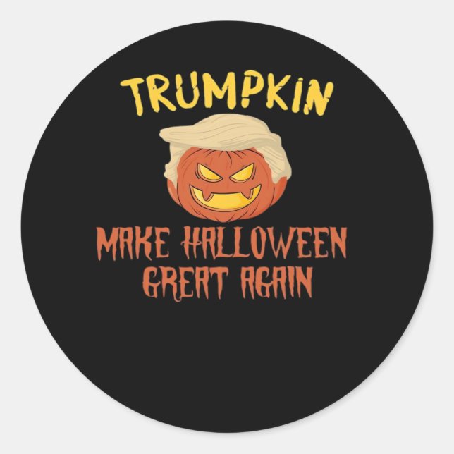Trumpkin macht Halloween wieder groß - Funny Costu Runder Aufkleber (Vorderseite)