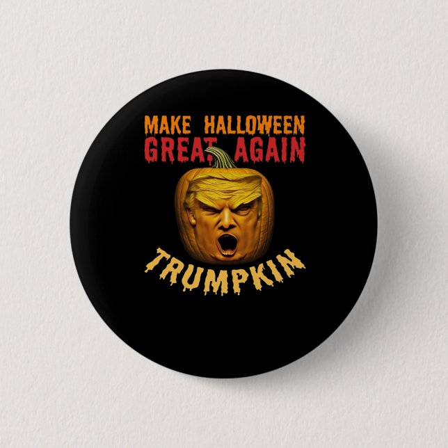 Trumpkin macht Halloween wieder groß - Funny Donal Button (Vorderseite)