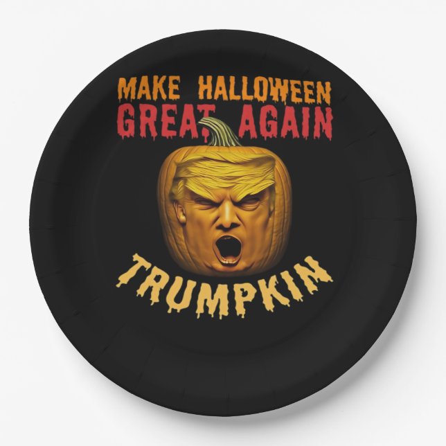Trumpkin macht Halloween wieder groß - Funny Donal Pappteller (Vorderseite)
