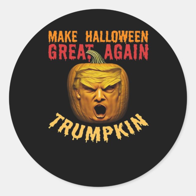 Trumpkin macht Halloween wieder groß - Funny Donal Runder Aufkleber (Vorderseite)