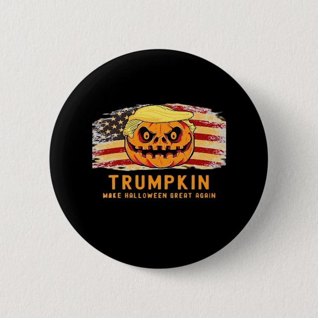 Trumpkin macht Halloween wieder groß für die Fahne Button (Vorderseite)