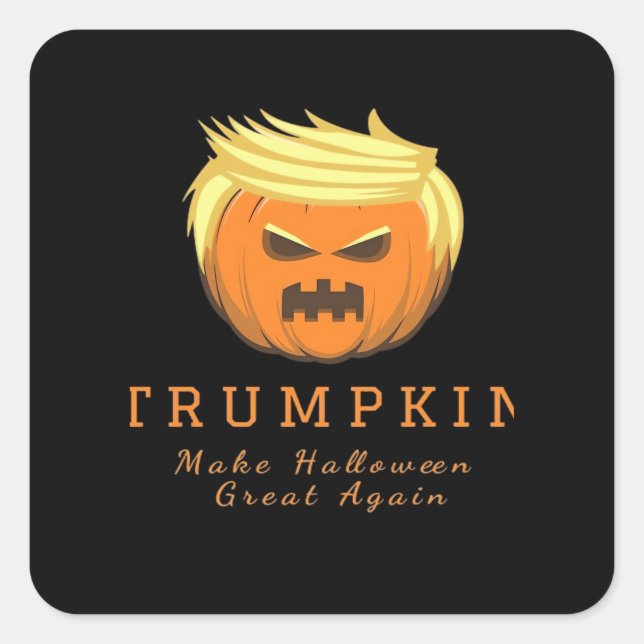 Trumpkin macht Halloween wieder groß - gruselig wi Quadratischer Aufkleber (Vorderseite)