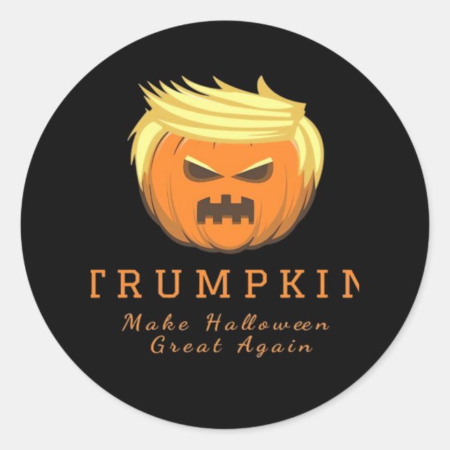 Trumpkin macht Halloween wieder groß - gruselig wi Runder Aufkleber (Vorderseite)