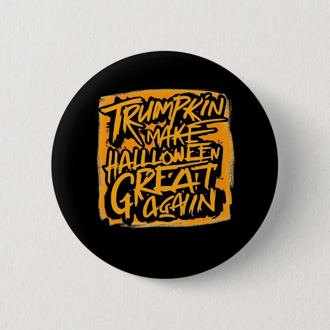 Trumpkin macht Halloween wieder groß - Herbstschwi Button (Vorderseite)