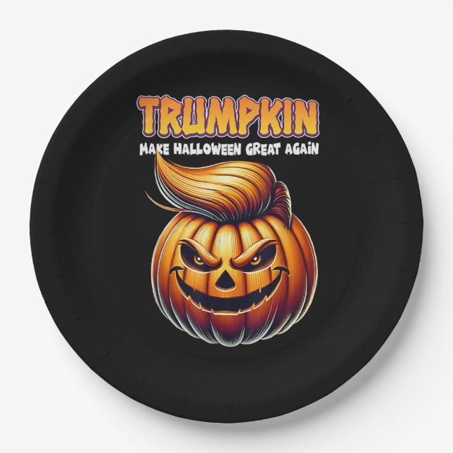 Trumpkin macht Halloween wieder groß Jack O Lanter Pappteller (Vorderseite)