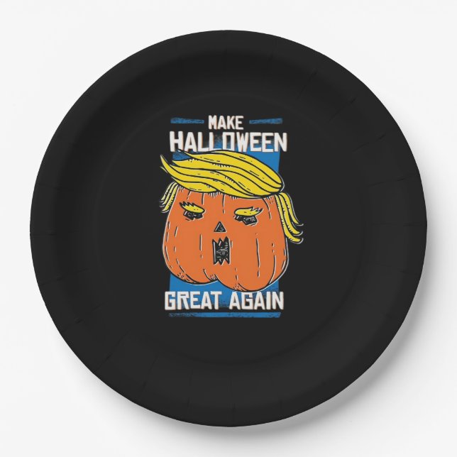 Trumpkin macht Halloween wieder groß Pappteller (Vorderseite)