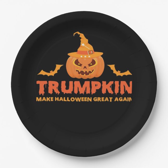 Trumpkin macht Halloween wieder groß Pappteller (Vorderseite)