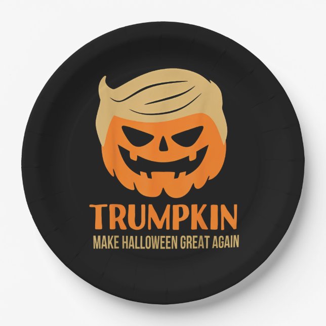 Trumpkin macht Halloween wieder groß Pappteller (Vorderseite)