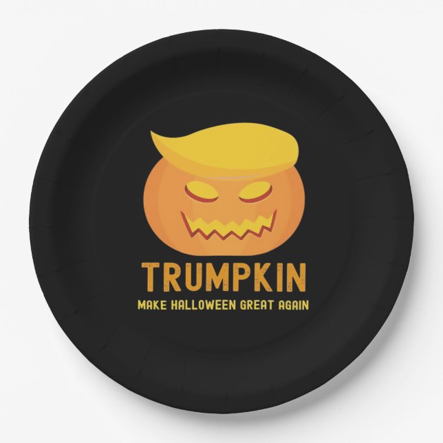 Trumpkin macht Halloween wieder groß - Parodie Pappteller (Vorderseite)