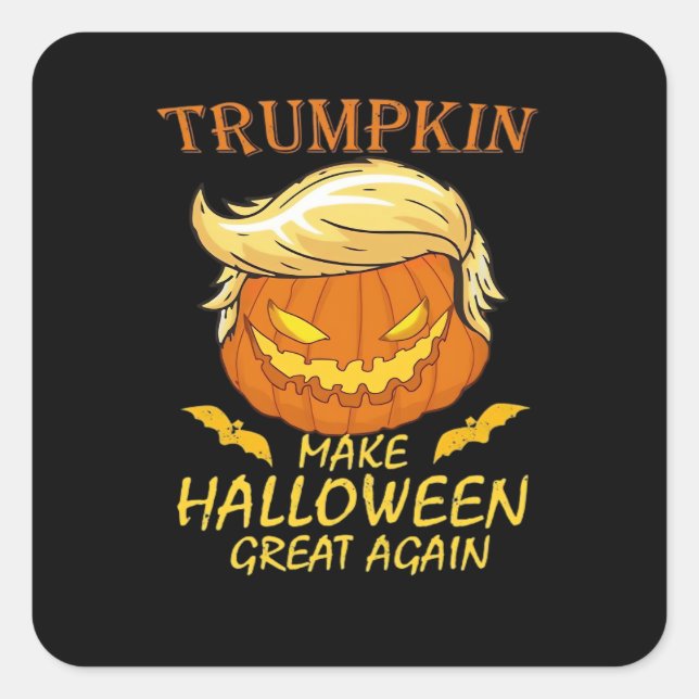 Trumpkin macht Halloween wieder groß - Retro Pumpk Quadratischer Aufkleber (Vorderseite)