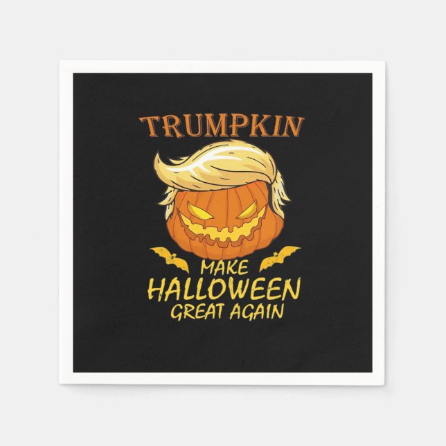 Trumpkin macht Halloween wieder groß - Retro Pumpk Serviette (Vorderseite)