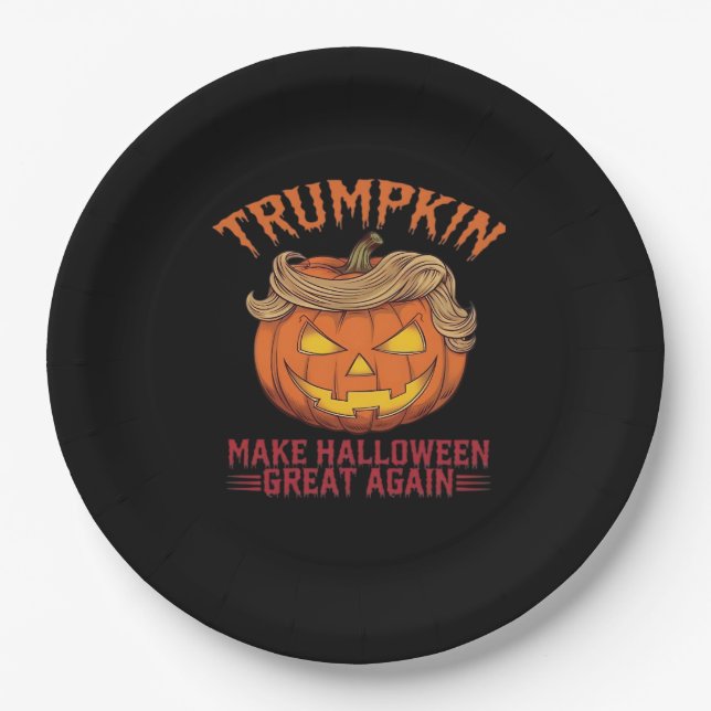 Trumpkin macht Halloween wieder groß - Sarcastic S Pappteller (Vorderseite)