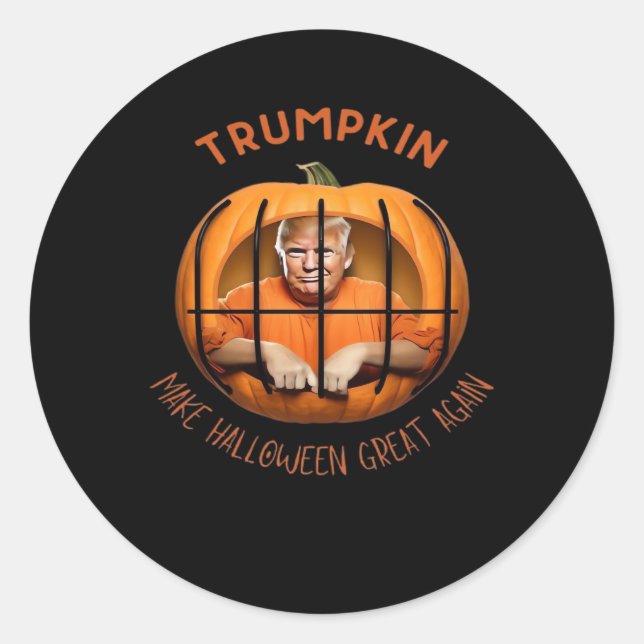 Trumpkin macht Halloween wieder groß - Sloth Mask Runder Aufkleber (Vorderseite)