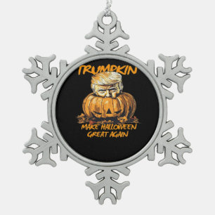 Trumpkin macht Halloween wieder groß - Spooker Aut Schneeflocken Zinn-Ornament