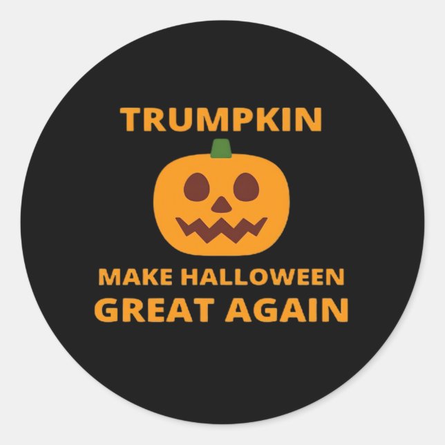 Trumpkin macht Halloween wieder groß, Trumpkin Hal Runder Aufkleber (Vorderseite)