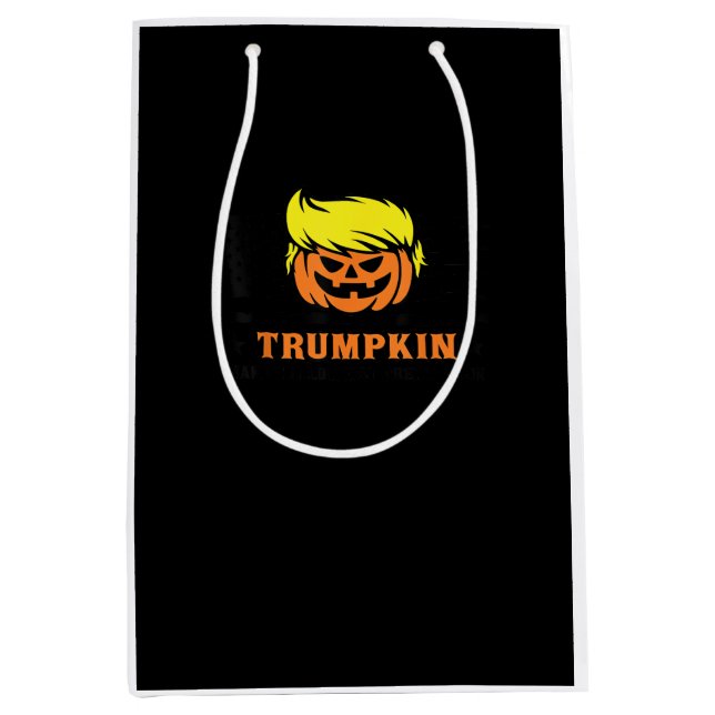 Trumpkin macht Halloween wieder groß USA Flag Funn Mittlere Geschenktüte (Vorderseite)