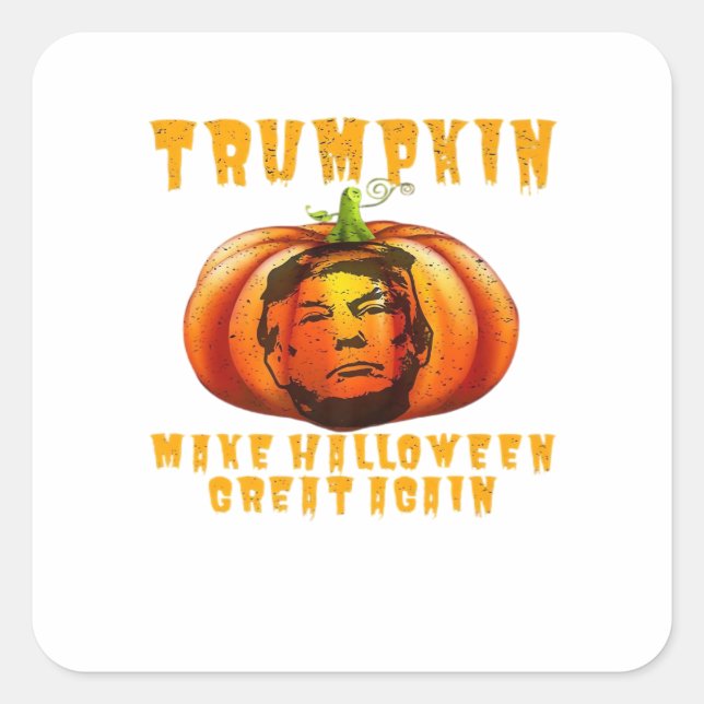 Trumpkin macht Halloween wieder großartig grafisch Quadratischer Aufkleber (Vorderseite)