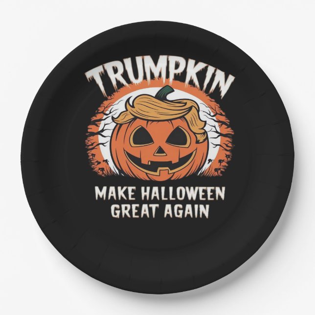 Trumpkin macht Halloween wieder großartig Pappteller (Vorderseite)