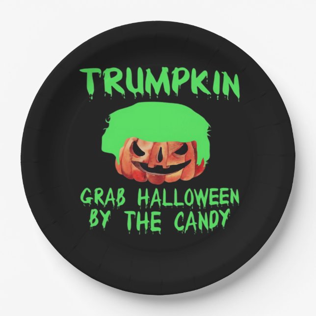 Trumpkin macht Halloween wieder großartig, um sich Pappteller (Vorderseite)