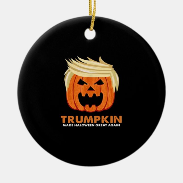 Trumpkin macht Halloween wieder klassisch - Limi Keramik Ornament (Vorne)