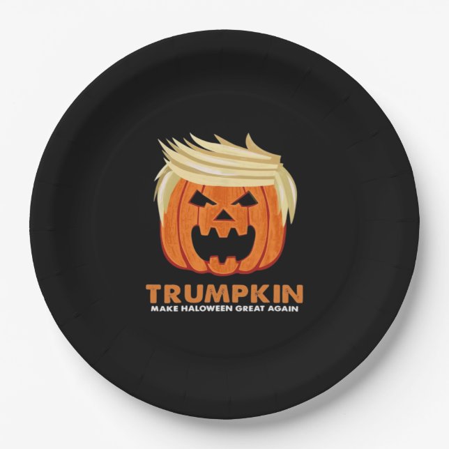Trumpkin macht Halloween wieder klassisch - Limi Pappteller (Vorderseite)