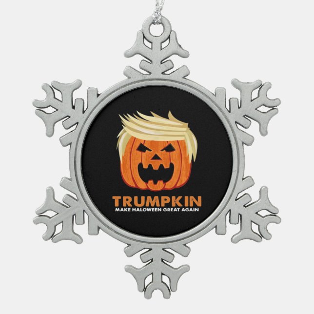 Trumpkin macht Halloween wieder klassisch - Limi Schneeflocken Zinn-Ornament (Vorderseite)