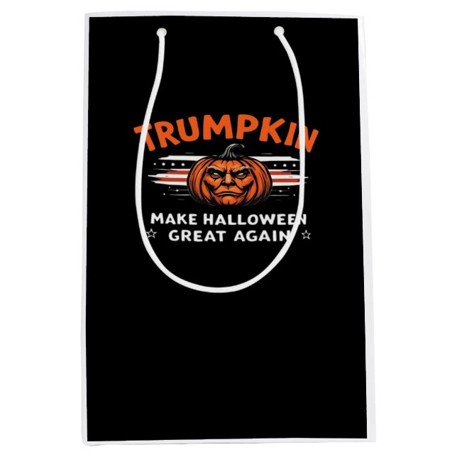 Trumpkin macht Halloween wieder klassisch Mittlere Geschenktüte (Vorderseite)