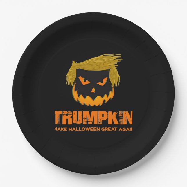 Trumpkin, macht Halloween wieder klassisch Pappteller (Vorderseite)