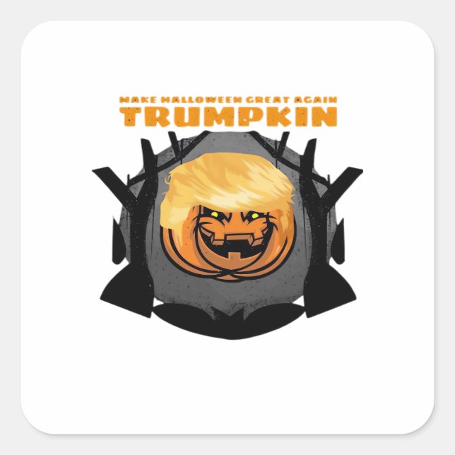 Trumpkin, macht Halloween wieder klassisch Quadratischer Aufkleber (Vorderseite)