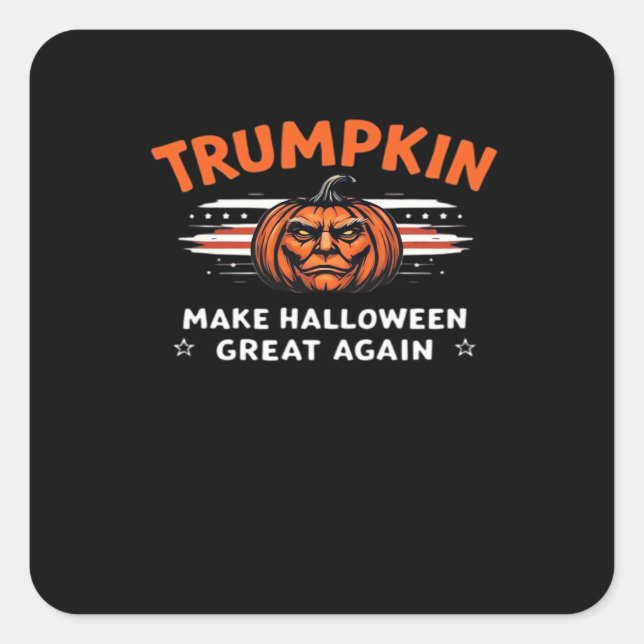 Trumpkin macht Halloween wieder klassisch Quadratischer Aufkleber (Vorderseite)