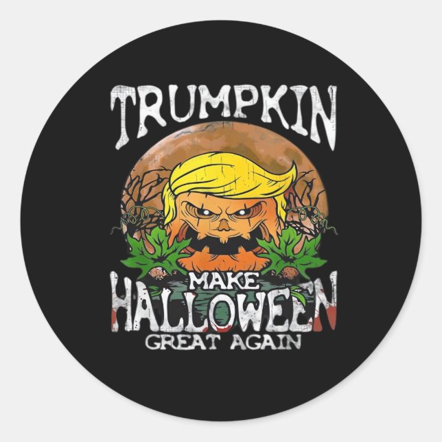 Trumpkin macht Halloween wieder klassisch Runder Aufkleber (Vorderseite)