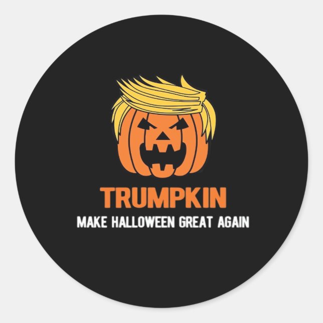 Trumpkin macht Halloween wieder klassisch Runder Aufkleber (Vorderseite)