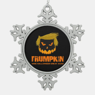 Trumpkin, macht Halloween wieder klassisch Schneeflocken Zinn-Ornament