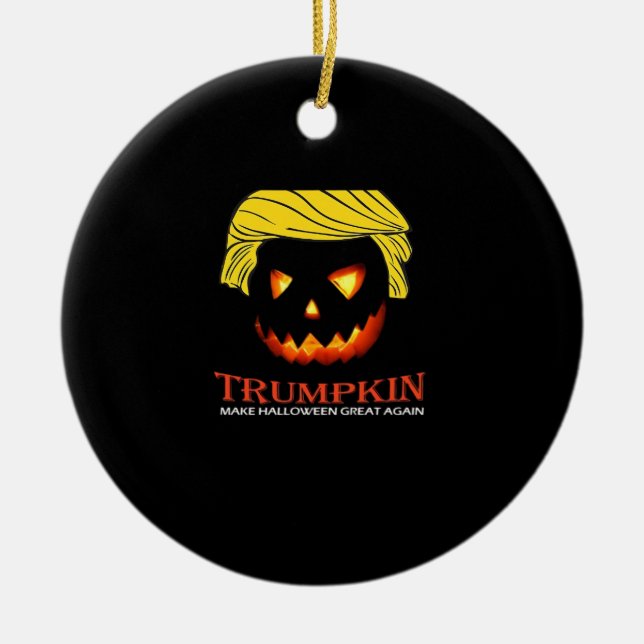 Trumpkin macht Halloween wieder klassisch - Slot Keramik Ornament (Vorne)
