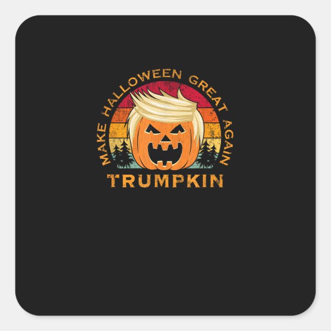 Trumpkin macht Halloween wieder Vintag Quadratischer Aufkleber (Vorderseite)