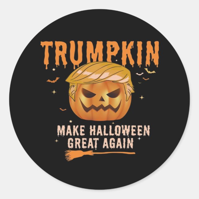 Trumpkin macht Halloween wieder zu einem großen po Runder Aufkleber (Vorderseite)
