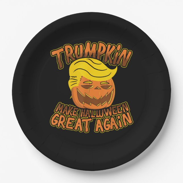 Trumpkin macht Halloween wieder zu einer lustigen  Pappteller (Vorderseite)