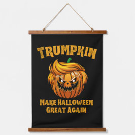 Trumpkin macht Halloween wieder zu einer lustigen  Wandteppich Mit Holzrahmen