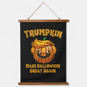 Trumpkin macht Halloween wieder zu einer lustigen  Wandteppich Mit Holzrahmen