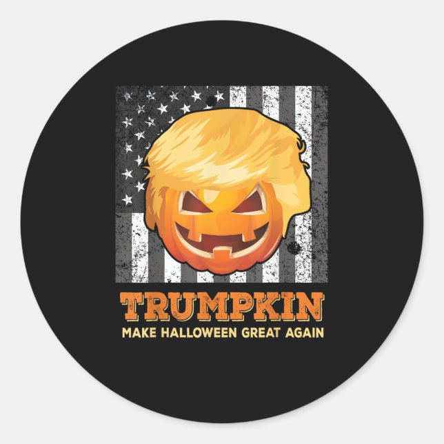 Trumpkin macht Halloween wieder zum Präsidenten Pu Runder Aufkleber (Vorderseite)