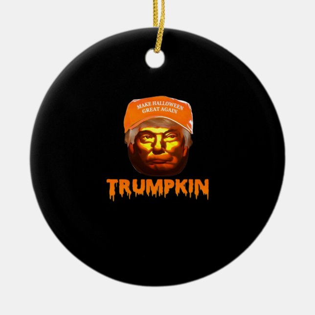 Trumpkin Make Halloween Great Again Sloth Keramik Ornament (Vorne)