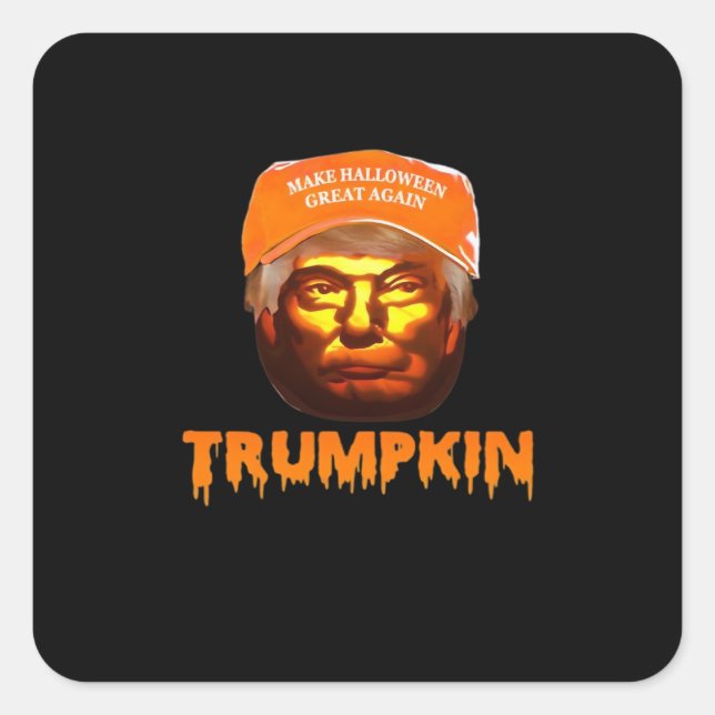 Trumpkin Make Halloween Great Again Sloth Quadratischer Aufkleber (Vorderseite)
