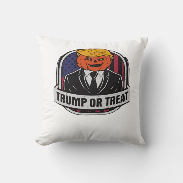 Trumpkin oder Leckerei Halloween - Politisches Kos Kissen (Vorderseite)