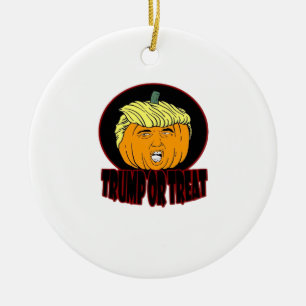 Trumpkin oder Leckerei Halloween Trumpkin Trick od Keramik Ornament